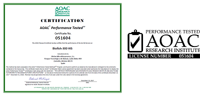 Certificado AOAC HIS